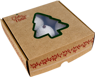 Caixa Kraft com Visor Árvore 9 Doces - Pct 10 Unidades